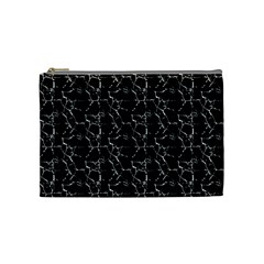 Black And White Textured Pattern Cosmetic Bag (medium)  by dflcprints