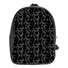 Black And White Textured Pattern School Bag (xl) by dflcprints