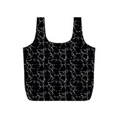 Black And White Textured Pattern Full Print Recycle Bags (S) 