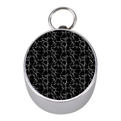 Black And White Textured Pattern Mini Silver Compasses by dflcprints