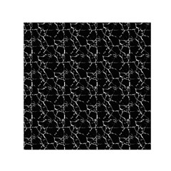 Black And White Textured Pattern Small Satin Scarf (Square)