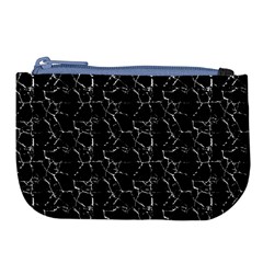 Black And White Textured Pattern Large Coin Purse by dflcprints