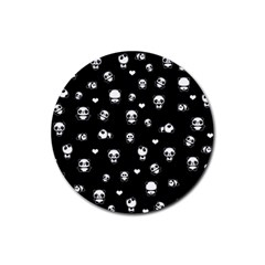 Panda Pattern Rubber Coaster (round)  by Valentinaart