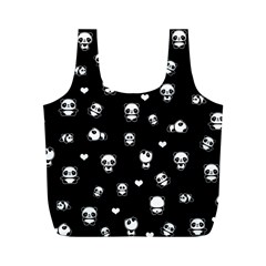 Panda Pattern Full Print Recycle Bags (m)  by Valentinaart