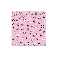 Panda Pattern Square Magnet by Valentinaart