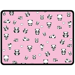 Panda Pattern Fleece Blanket (large)  by Valentinaart