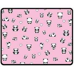 Panda Pattern Double Sided Fleece Blanket (medium)  by Valentinaart