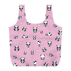 Panda Pattern Full Print Recycle Bags (l)  by Valentinaart