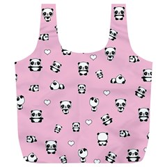 Panda Pattern Full Print Recycle Bags (l)  by Valentinaart