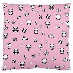 Panda Pattern Standard Flano Cushion Case (one Side) by Valentinaart