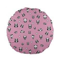 Panda Pattern Standard 15  Premium Flano Round Cushions by Valentinaart