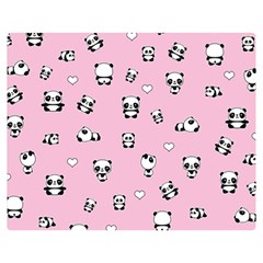 Panda Pattern Double Sided Flano Blanket (medium)  by Valentinaart