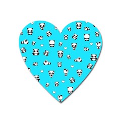 Panda Pattern Heart Magnet by Valentinaart