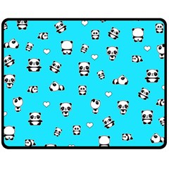 Panda Pattern Fleece Blanket (medium)  by Valentinaart