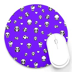 Panda Pattern Round Mousepads by Valentinaart