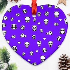 Panda Pattern Ornament (heart) by Valentinaart