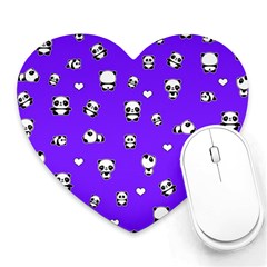 Panda Pattern Heart Mousepads by Valentinaart