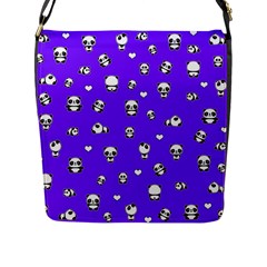 Panda Pattern Flap Messenger Bag (l)  by Valentinaart