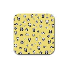 Panda Pattern Rubber Square Coaster (4 Pack)  by Valentinaart