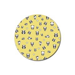 Panda Pattern Rubber Round Coaster (4 Pack)  by Valentinaart