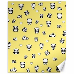 Panda Pattern Canvas 11  X 14   by Valentinaart