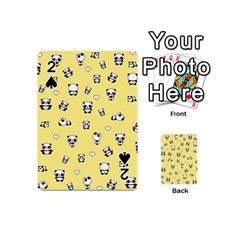 Panda Pattern Playing Cards 54 (mini)  by Valentinaart