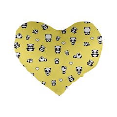 Panda Pattern Standard 16  Premium Heart Shape Cushions by Valentinaart