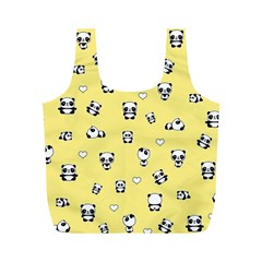 Panda Pattern Full Print Recycle Bags (m)  by Valentinaart