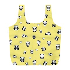 Panda Pattern Full Print Recycle Bags (l)  by Valentinaart