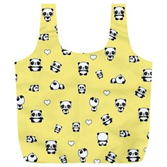 Panda Pattern Full Print Recycle Bags (l)  by Valentinaart