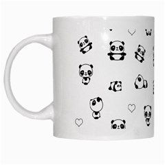 Panda Pattern White Mugs by Valentinaart