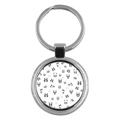 Panda Pattern Key Chains (round)  by Valentinaart