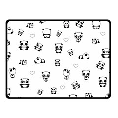 Panda Pattern Fleece Blanket (small) by Valentinaart