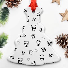 Panda Pattern Christmas Tree Ornament (two Sides) by Valentinaart