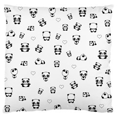 Panda Pattern Large Flano Cushion Case (one Side) by Valentinaart