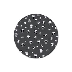 Panda Pattern Rubber Coaster (round)  by Valentinaart