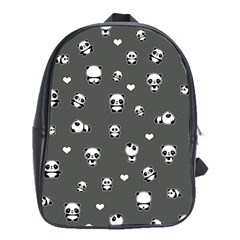 Panda Pattern School Bag (xl) by Valentinaart