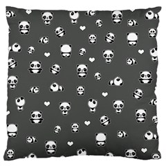 Panda Pattern Standard Flano Cushion Case (one Side) by Valentinaart