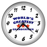 World Greatest Grandfather Wall Clock (Silver) Front