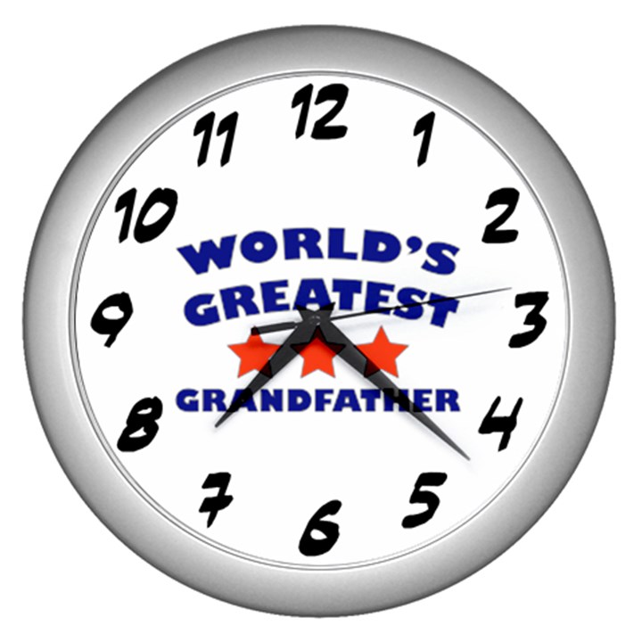 World Greatest Grandfather Wall Clock (Silver)