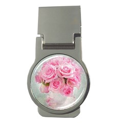 Pink Roses Money Clips (round)  by NouveauDesign