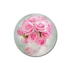 Pink Roses Magnet 3  (round) by NouveauDesign