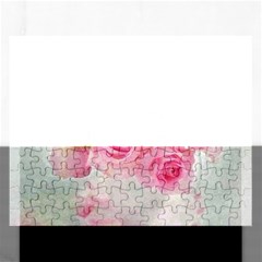 Pink Roses Rectangular Jigsaw Puzzl by NouveauDesign