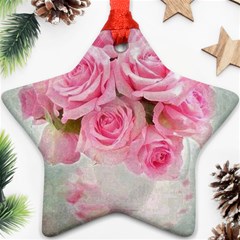 Pink Roses Star Ornament (two Sides) by NouveauDesign