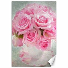 Pink Roses Canvas 12  X 18   by NouveauDesign