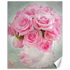 Pink Roses Canvas 11  X 14   by NouveauDesign