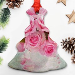 Pink Roses Christmas Tree Ornament (two Sides) by NouveauDesign