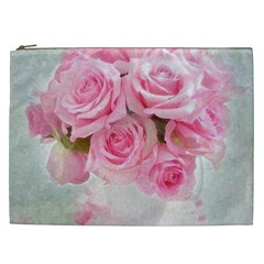 Pink Roses Cosmetic Bag (xxl)  by NouveauDesign