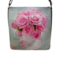 Pink Roses Flap Messenger Bag (l)  by NouveauDesign