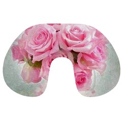 Pink Roses Travel Neck Pillows by NouveauDesign